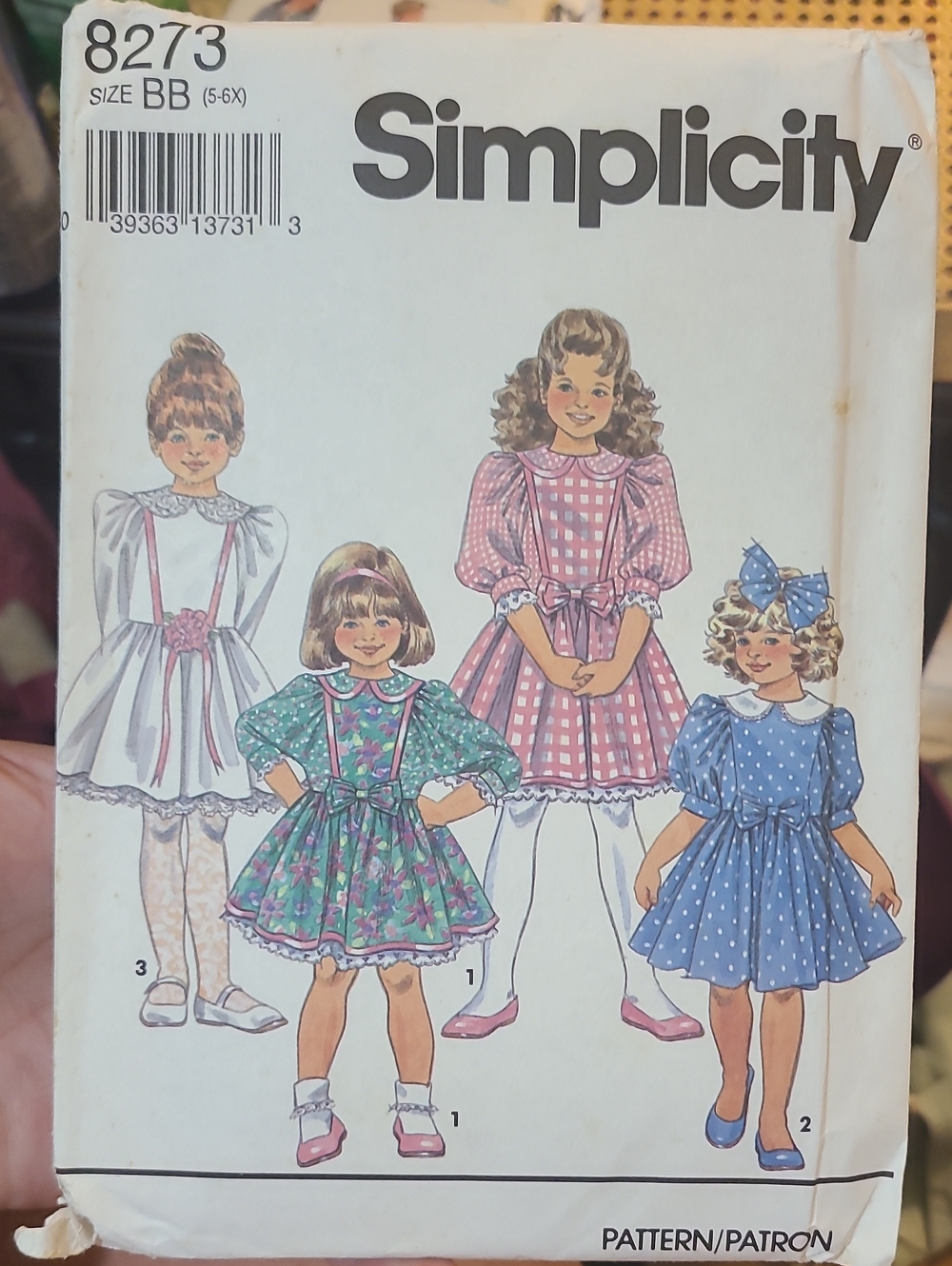 vintage 1992 Simplicity 8273 child's dress sewing pattern UNCUT